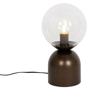 Hotelová elegantná stolná lampa tmavo bronzová s čírym sklom - Pallon Trend