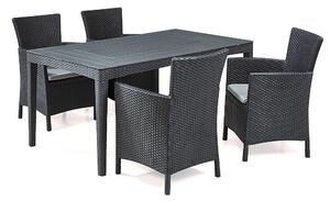 DEOKORK Záhradný stôl z umelého ratanu GIRONA 160x90 cm (antracit)