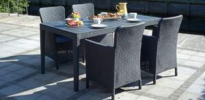 DEOKORK Záhradný stôl z umelého ratanu GIRONA 160x90 cm (antracit)