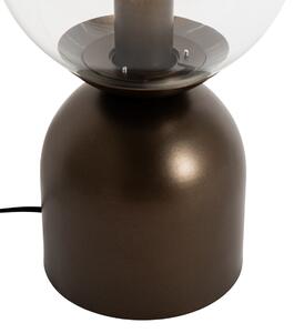 Hotelová elegantná stolná lampa tmavo bronzová s čírym sklom - Pallon Trend
