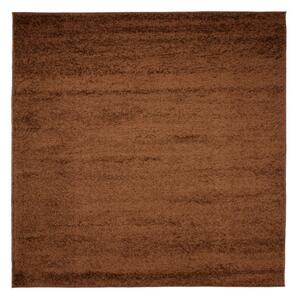 Kusový koberec Shaggy Parba hnedý štvorec 160x160cm