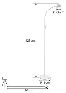 Lindby LED stojacia lampa Maori, biela, CCT, stmievateľná, USB