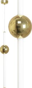 Toolight - LED stropná lampa závesná 60cm 12W APP476-CP, biela-zlatá, OSW-00608