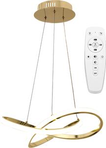 Toolight - Moderné LED kruhové závesné stropné svietidlo + diaľkové ovládanie APP390-CP, zlatá, OSW-06906