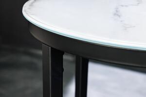 Príručný stolík Elegance 40 cm biely mramorový vzhľad