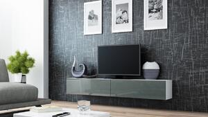 MEBLINE TV stolík VIGO GREY A VG1 180 biela / šedá lesk