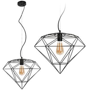 Toolight - Závesná lampa 1xE27 DIAMENT 392197, čierna, OSW-08570