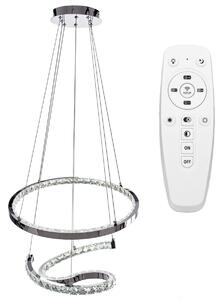 Toolight Toolight, LED závesné krištáľové svietidlo s diaľkovým ovládaním APP773-2CP, chrómová, OSW-05024