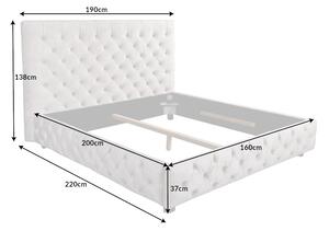 Dizajnová posteľ Laney II 160 x 200 cm sivý zamat