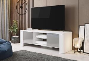 MEBLINE TV stolík WEST biela / šedý lesk