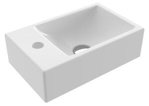 BOCCHI Milano Mini - Umývadielko 370x230 mm, bez prepadu, biela lesklá