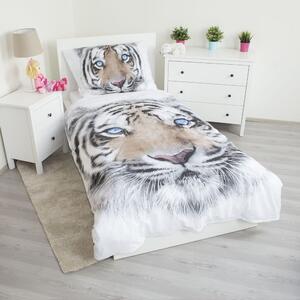 Jerry Fabrics Obliečky Biely tiger - Biela / šedá | 140 x 200 cm / 70 x 90 cm