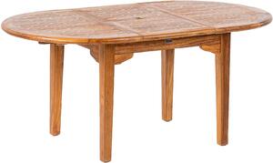 DEOKORK Záhradný teakový stôl ovál ELEGANTE (rôzne dĺžky) 180/240x100 cm