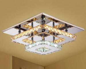 Toolight Krištáľová stropná lampa Plafond LED 24W štvorcová APP410-C