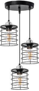 Toolight - Stropná lampa závesná trojitá kovová 3xE27 392204, čierna, OSW-04003