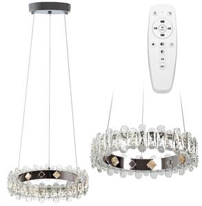 Toolight Toolight, LED závesné svietidlo s krištáľmi APP1041-CP + diaľkové ovládanie, chrómová, OSW-09472