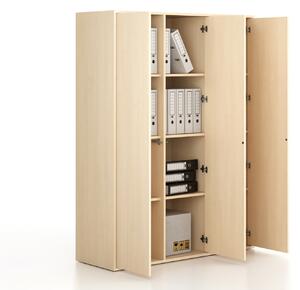 Kancelárska skriňa FRAME, 3x dvere, 1299 x 450 x 1735 mm, PUSH-lock, breza