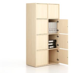 Kancelárska skriňa FRAME, 8x dvere, 872 x 450 x 1735 mm, PUSH-lock, breza