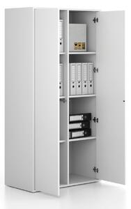 Kancelárska skriňa FRAME, 2x dvere, 872 x 450 x 1735 mm, PUSH-lock, biela