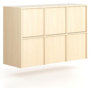Nadstavba pre skrine FRAME, 6x dvere, 1299 x 450 x 854 mm, PUSH-lock, breza