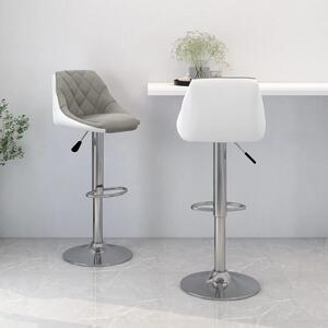 Barové stoličky 2 ks, sivo biele, umelá koža