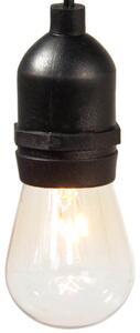 Vodeodolná svetelná dekoračná reťaz, 15 ks E27 LED žiaroviek, 14,6 m, teplá biela