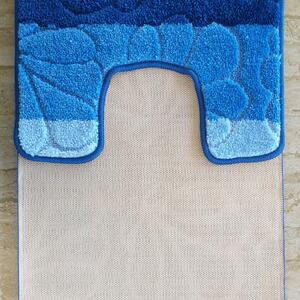 Sada kúpeľňových koberčekov Montana 01 s výrezom - modrá