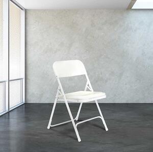 Skladacie čalúnené stoličky, 4 ks, biele