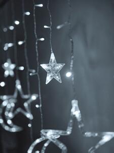 IKO Vianočné svetielka 138 LED, 2,5m hviezdičky – studená biela