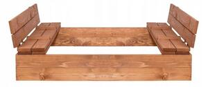 Springos drevené pieskovisko s lavičkami impregnované drevo 120x120 cm