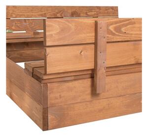 Springos drevené pieskovisko s lavičkami impregnované drevo 120x120 cm