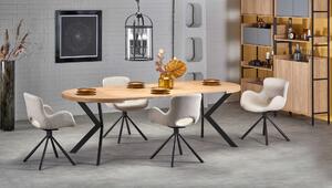 Rozkladací jedálenský stôl 100-250x100 cm - dub zlatý / čierna