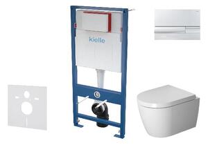 Kielle Genesis - Set predstenovej inštalácie, klozetu ME by Starck a dosky softclose, tlačidlo Gemini I, lesklý chróm SANI11AP1100