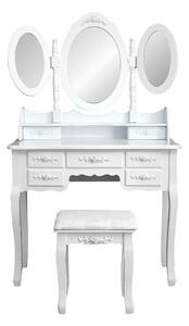 Toaletný stolík s taburetkou- Milano, biely