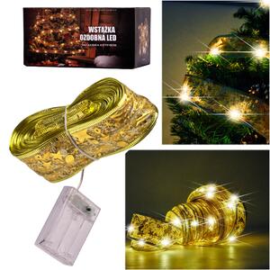 Stuha dekoratívny LED pás 10m 100LED vianočný stromček svetlá vianočné dekorácie teplá biela s batériami