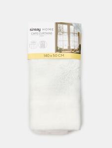 Sinsay - Súprava krátkych záclon s lesklou výšivkou snehových vločiek 2 pack - biela