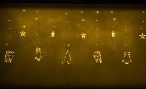 IKO Vianočné svetielka 138 LED, 2,5m Sobíkovia – teplá biela