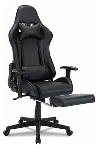 Gamer stolička s podnožkou, čierna