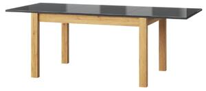 MEBLINE Rozkladací stôl KAMA KM08 136-210 dub camargue / čierny lesk