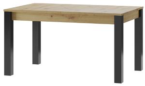 MEBLINE Rozkladací stôl LUCAS LC08 140-210 dub artisan / čierna mat