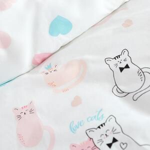 PreHouse Posteľné obliečky s motívom mačiek, 100% bavlna, 140x200 70x90 cm