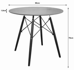 TODI Okrúhly stôl 90 cm - jaseň