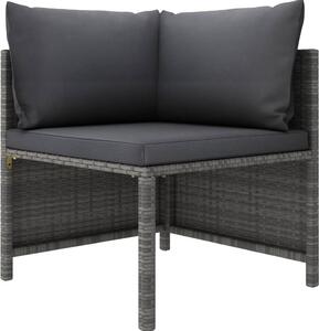 Maison Exclusive – 3-dielna záhradná súprava s vankúšmi Poly Rattan Grey