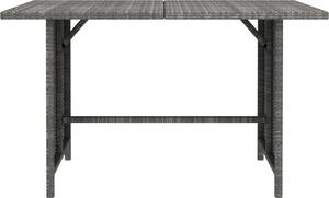 Maison Exclusive – Záhradný jedálenský stôl, sivý, 110 x 70 x 65 cm, poly ratan