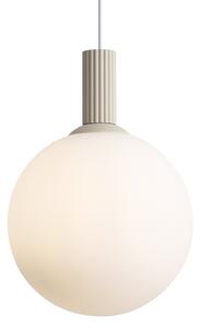 Škandinávska závesná lampa béžová s opálovým sklom - Polly