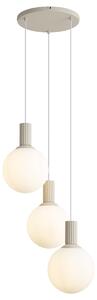 Škandinávska závesná lampa béžová s opálovým sklom 3-svetelná - Polly