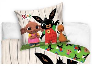Detské posteľné obliečky do veľkej postele Zajačik Bing - motív Piknik na záhrade - 100% bavlna - 70 x 90 cm + 140 x 200 cm