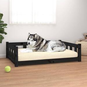 Psia posteľ čierna 105,5x75,5x28 cm borovicový masív
