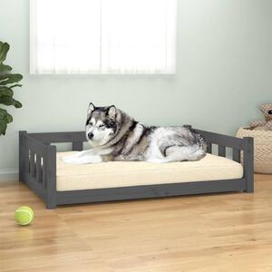 Psia posteľ sivá 105,5x75,5x28 cm borovicový masív