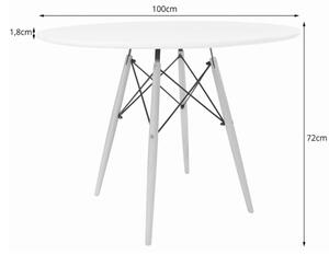 TODI Okrúhly stôl 100 cm - biely